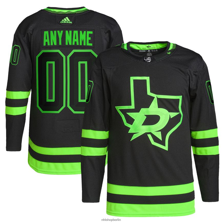 Männer NHL Dallas Stars Adidas Schwarz Alternative Primegreen Authentic Pro Custom Trikot Kleidung BF680T398