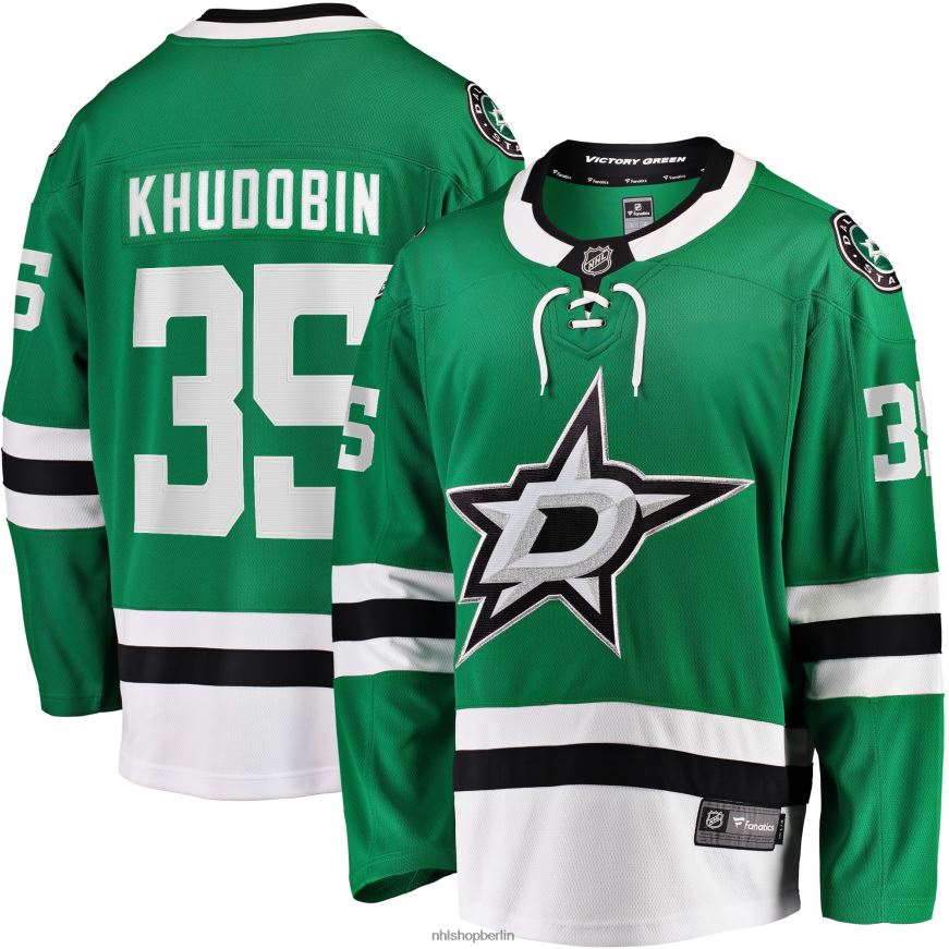 Männer NHL Dallas Stars Anton Khudobin Fanatics gebrandetes Kelly Green Breakaway-Spielertrikot Kleidung BF680T2342