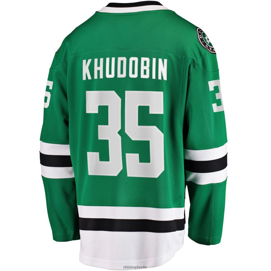 Männer NHL Dallas Stars Anton Khudobin Fanatics gebrandetes Kelly Green Home Premier Breakaway-Spielertrikot Kleidung BF680T332