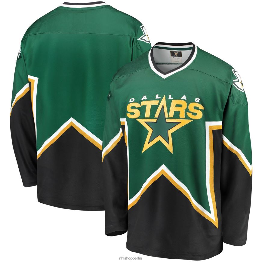 Männer NHL Dallas Stars Fanatics Branded Kelly Green/Black Premier Breakaway Heritage Blanko-Trikot Kleidung BF680T108