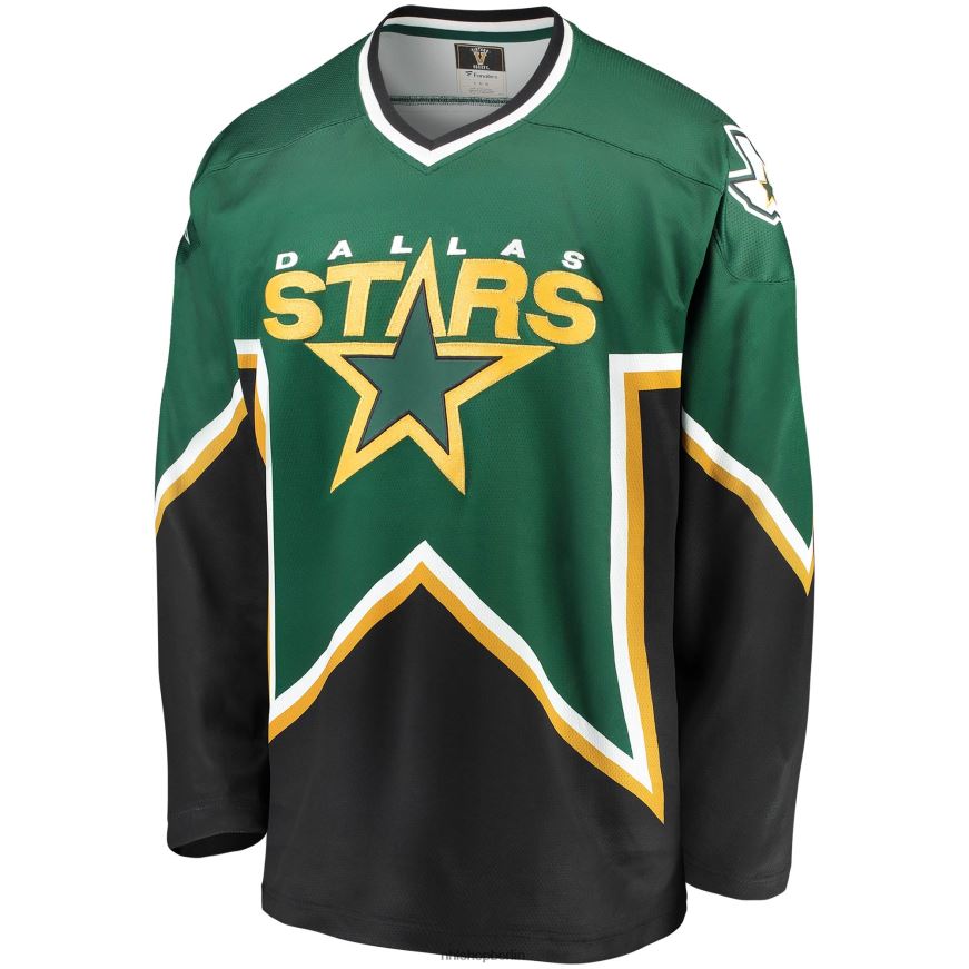 Männer NHL Dallas Stars Fanatics Branded Kelly Green/Black Premier Breakaway Heritage Blanko-Trikot Kleidung BF680T108