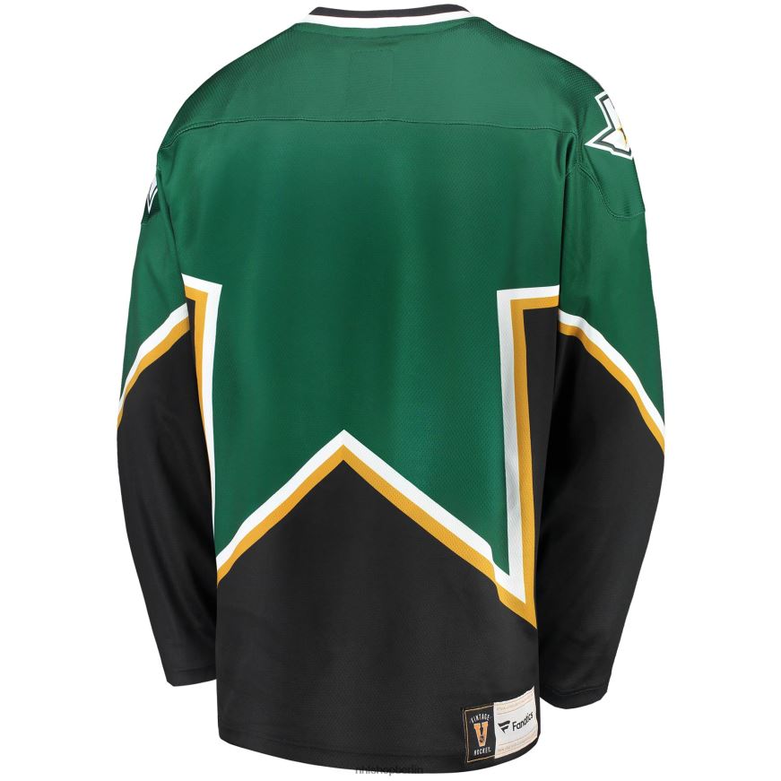 Männer NHL Dallas Stars Fanatics Branded Kelly Green/Black Premier Breakaway Heritage Blanko-Trikot Kleidung BF680T108