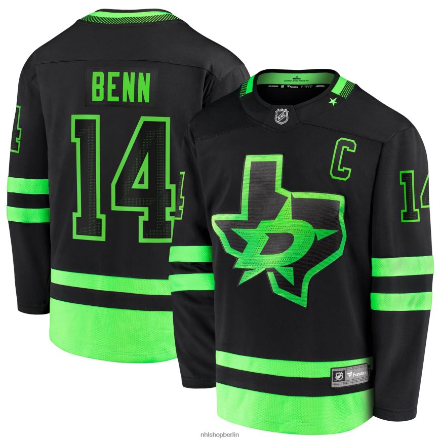 Männer NHL Dallas Stars Jamie Benn Fanatics gebrandetes schwarzes 2020/21 alternatives Premier Breakaway-Spielertrikot Kleidung BF680T20