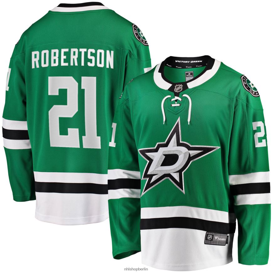 Männer NHL Dallas Stars Jason Robertson Fanatics Branded Kelly Green 2017/18 Heim-Breakaway-Replika-Trikot Kleidung BF680T178