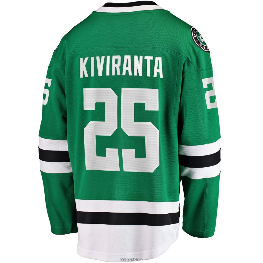 Männer NHL Dallas Stars Joel Kiviranta Fanatics-Branding Kelly Green Home Breakaway-Trikot Kleidung BF680T1954