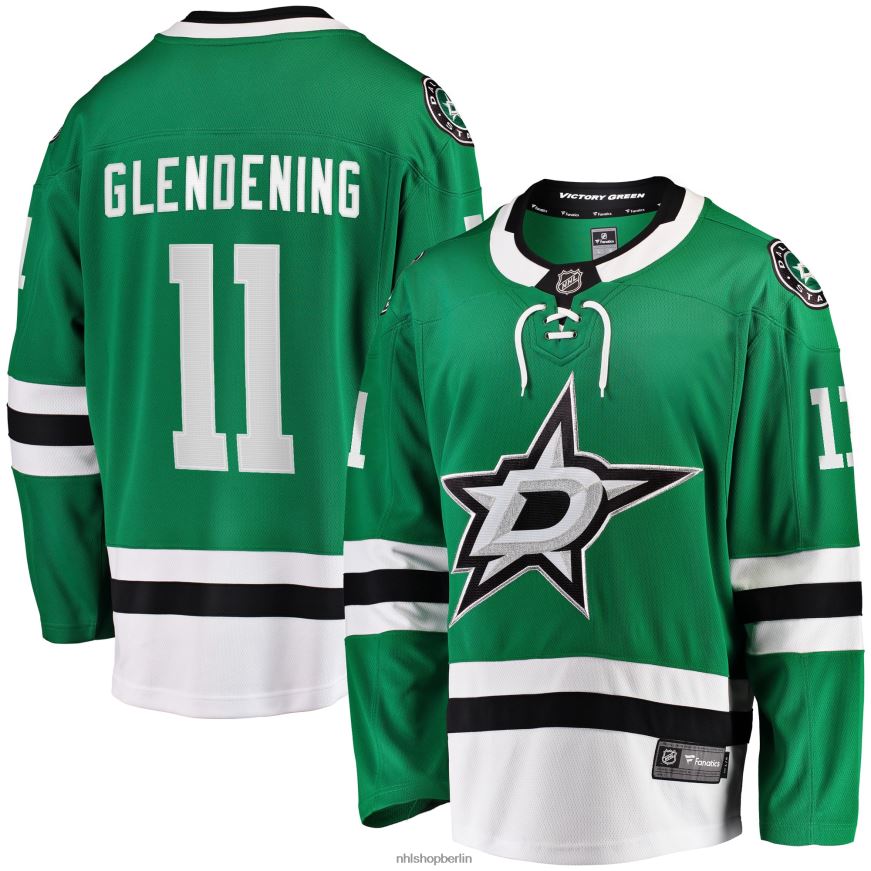 Männer NHL Dallas Stars Luke Glendening Fanatics-Heimtrikot mit Kelly Green-Logo für Breakaway-Spieler Kleidung BF680T1884