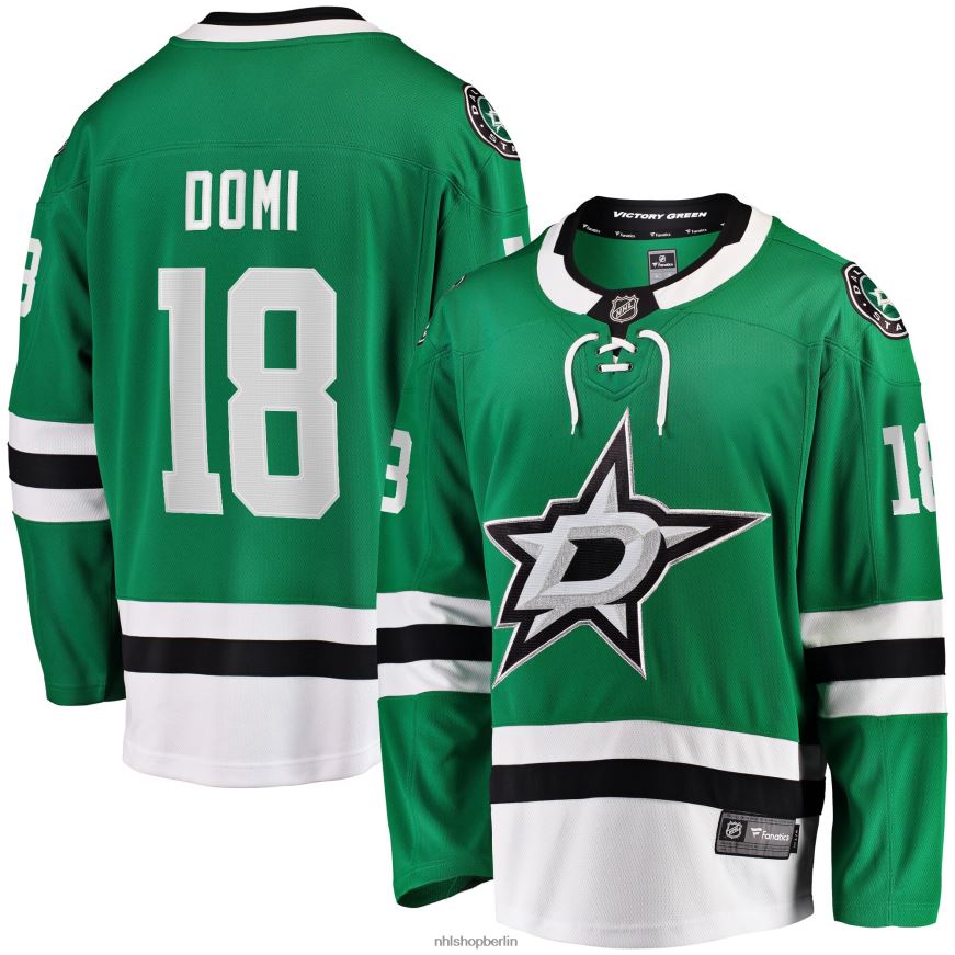 Männer NHL Dallas Stars Max Domi Fanatics-gebrandetes grünes Breakaway-Heimtrikot Kleidung BF680T867