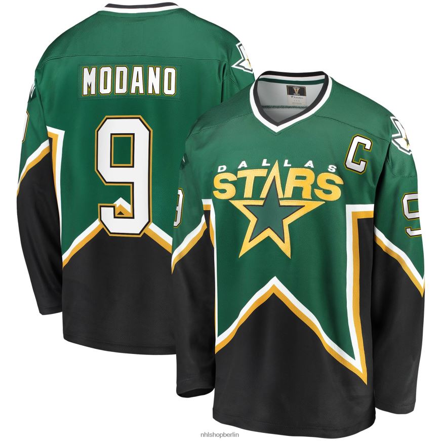 Männer NHL Dallas Stars Mike Modano Fanatics Branded Kelly Green/Black Premier Breakaway-Spieler-Trikot im Ruhestand Kleidung BF680T98