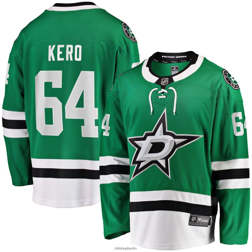 Männer NHL Dallas Stars Tanner Kero Fanatics Branded Kelly Green Home Breakaway-Spielertrikot Kleidung BF680T2327