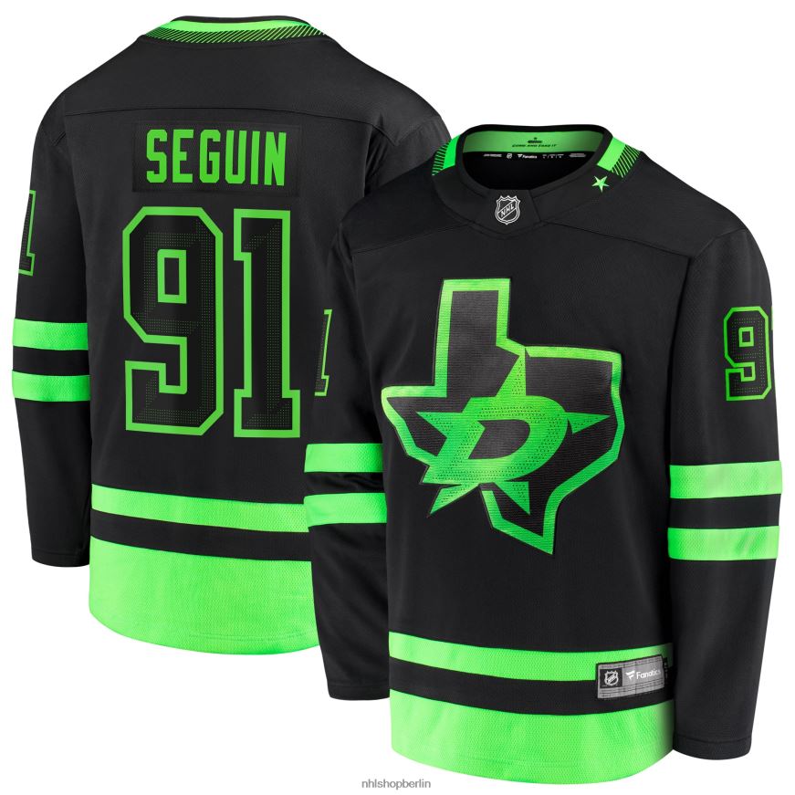 Männer NHL Dallas Stars Tyler Seguin Fanatics gebrandetes schwarzes 2020/21 alternatives Premier Breakaway-Spielertrikot Kleidung BF680T58