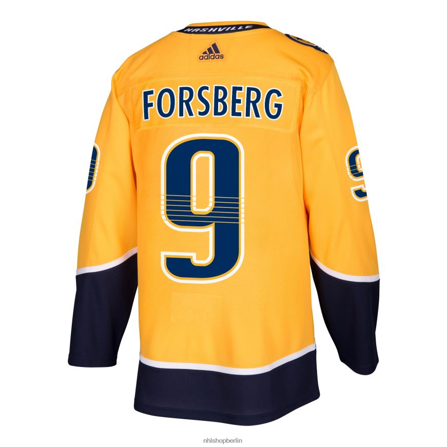 Männer NHL Das authentische Gold-Spielertrikot der Nashville Predators Filip Forsberg von Adidas Kleidung BF680T1148