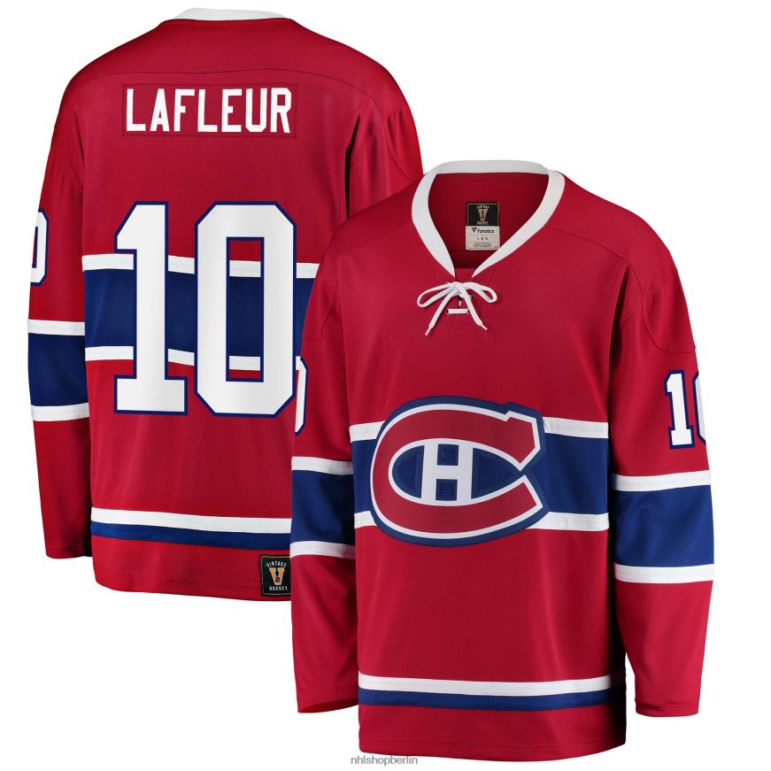 Männer NHL Das rote Premier Breakaway-Spielertrikot der Montreal Canadiens von Guy Lafleur Fanatics hat gebrandet Kleidung BF680T261