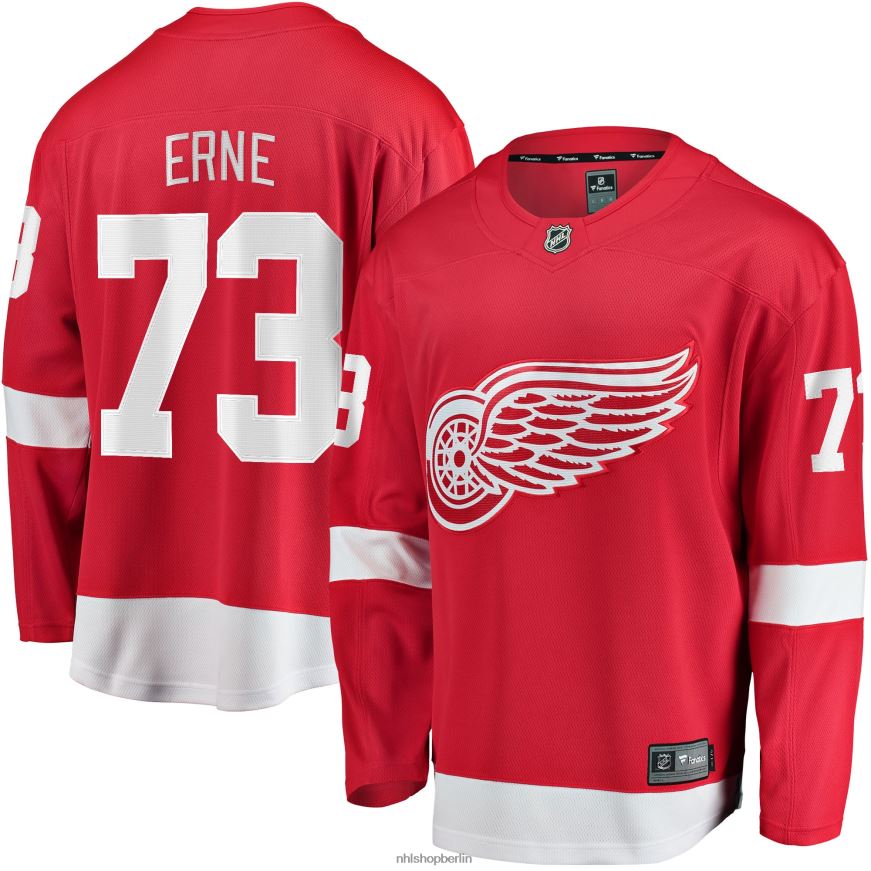 Männer NHL Detroit Red Wings Adam Erne Fanatics-gebrandetes rotes Home-Breakaway-Spielertrikot Kleidung BF680T1840