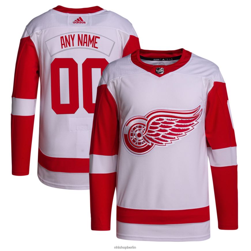 Männer NHL Detroit Red Wings Adidas White Away Primegreen Authentic Pro Custom Trikot Kleidung BF680T710