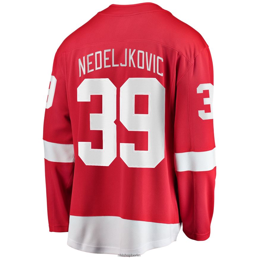 Männer NHL Detroit Red Wings Alex Nedeljkovic Fanatics-gebrandetes rotes Home-Breakaway-Spielertrikot Kleidung BF680T1837