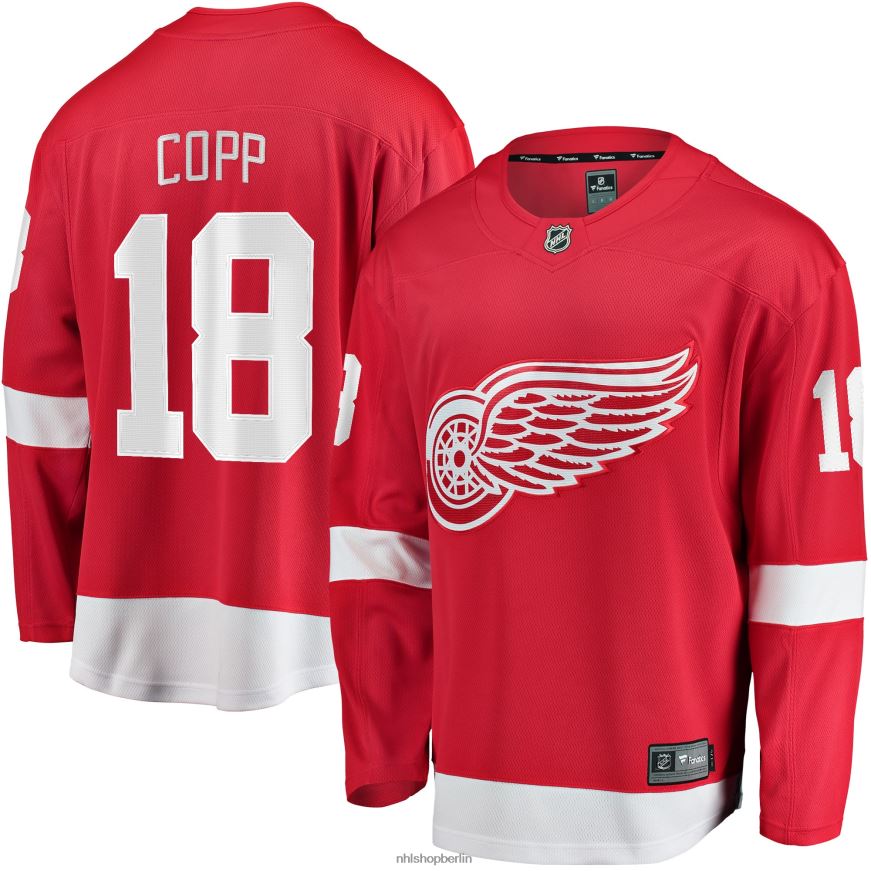 Männer NHL Detroit Red Wings Andrew Copp Fanatics-gebrandetes rotes Home-Breakaway-Spielertrikot Kleidung BF680T1672