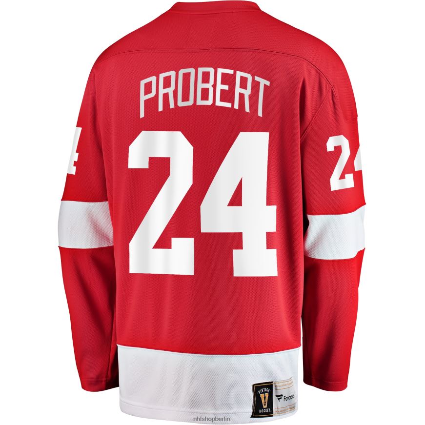 Männer NHL Detroit Red Wings Bob Probert Fanatics gebrandetes rotes Premier Breakaway-Spielertrikot im Ruhestand Kleidung BF680T205