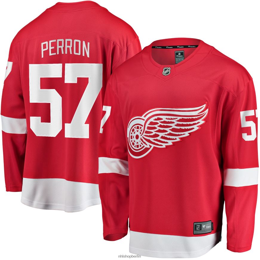 Männer NHL Detroit Red Wings David Perron Fanatics-gebrandetes rotes Home-Breakaway-Spielertrikot Kleidung BF680T594