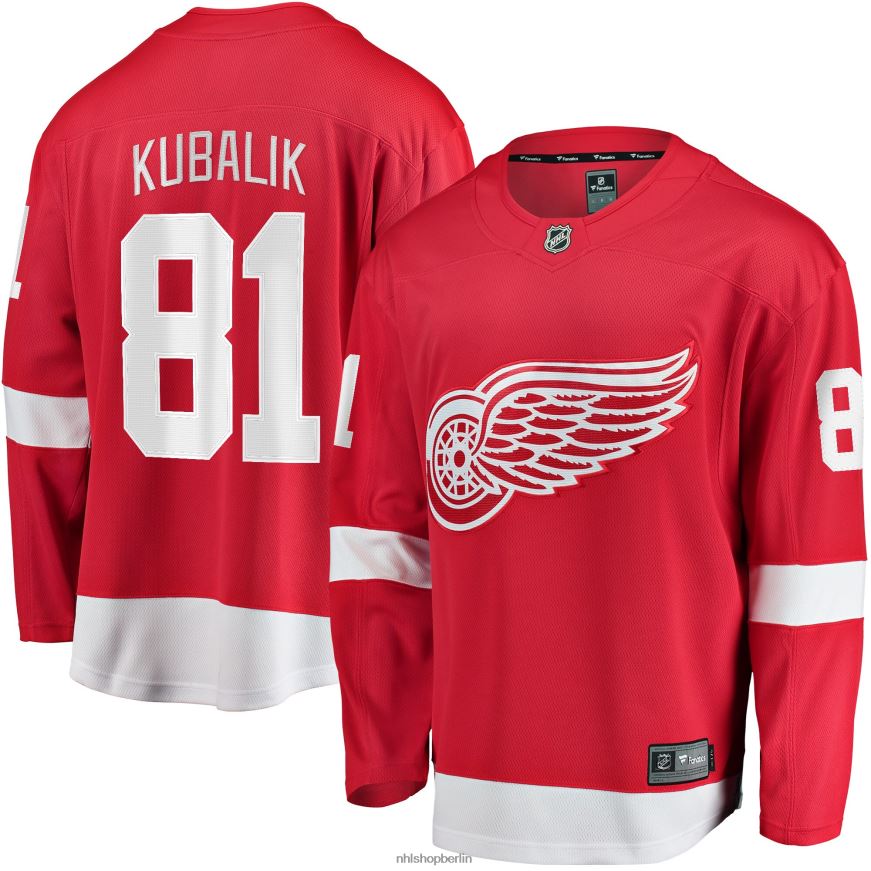 Männer NHL Detroit Red Wings Dominik Kubalik Fanatics-gebrandetes rotes Home-Breakaway-Spielertrikot Kleidung BF680T2196