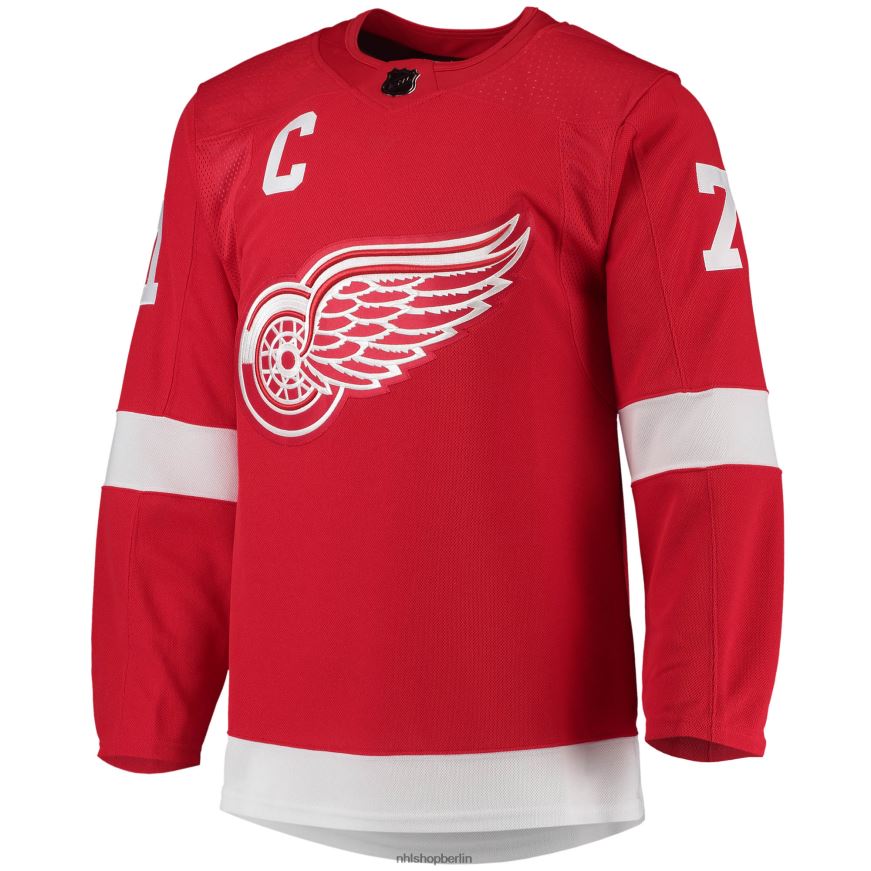 Männer NHL Detroit Red Wings Dylan Larkin adidas Red Home Captain Patch Primegreen Authentisches Profispieler-Trikot Kleidung BF680T303