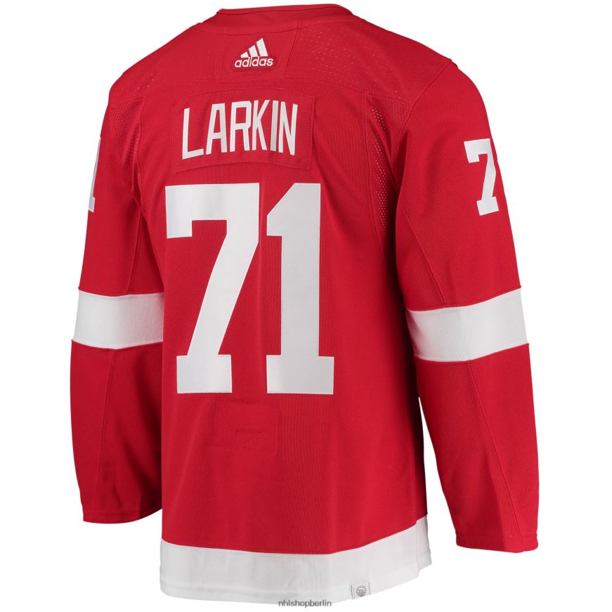 Männer NHL Detroit Red Wings Dylan Larkin adidas Red Home Captain Patch Primegreen Authentisches Profispieler-Trikot Kleidung BF680T303