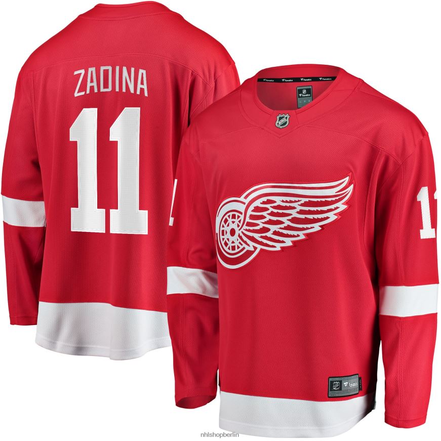 Männer NHL Detroit Red Wings Filip Zadina Fanatics-gebrandetes rotes Home-Breakaway-Spielertrikot Kleidung BF680T1540