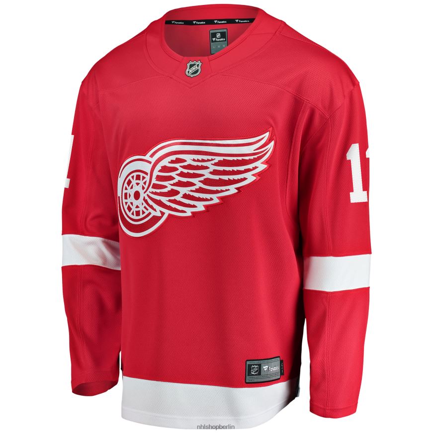 Männer NHL Detroit Red Wings Filip Zadina Fanatics-gebrandetes rotes Home-Breakaway-Spielertrikot Kleidung BF680T1540