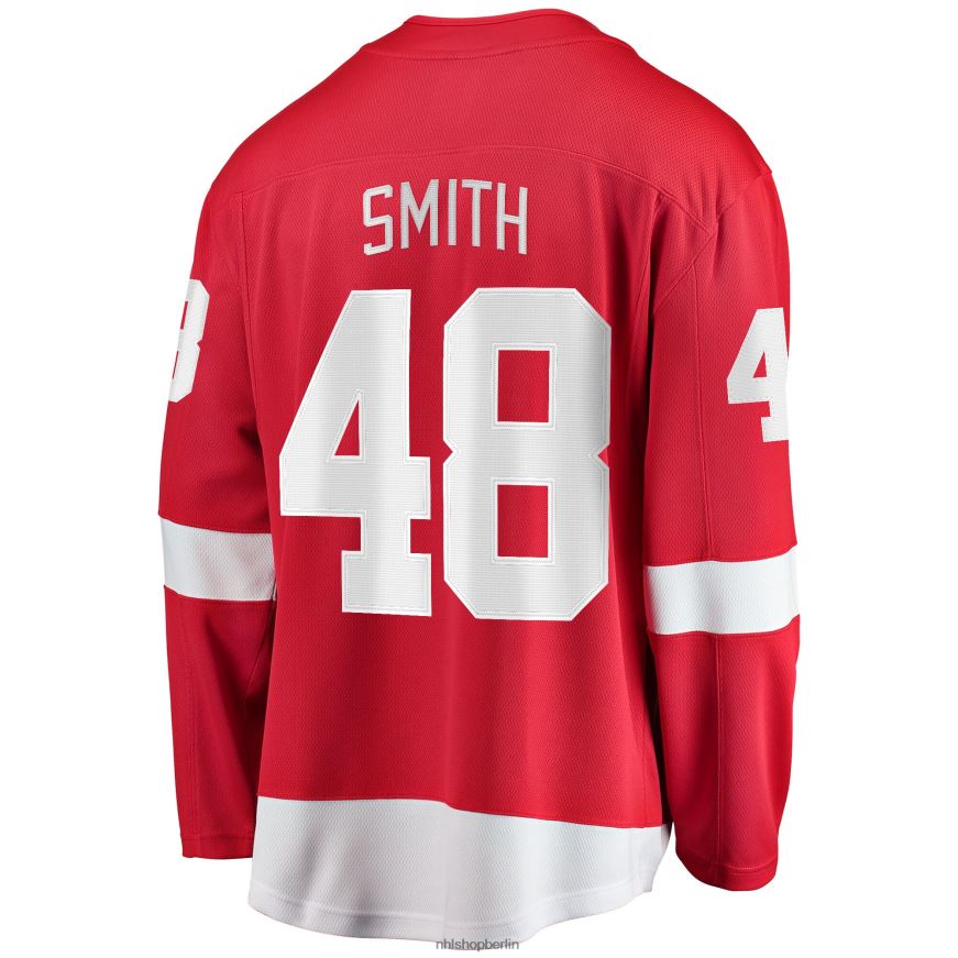 Männer NHL Detroit Red Wings Givani Smith Fanatics-gebrandetes rotes Home-Breakaway-Spielertrikot Kleidung BF680T1738