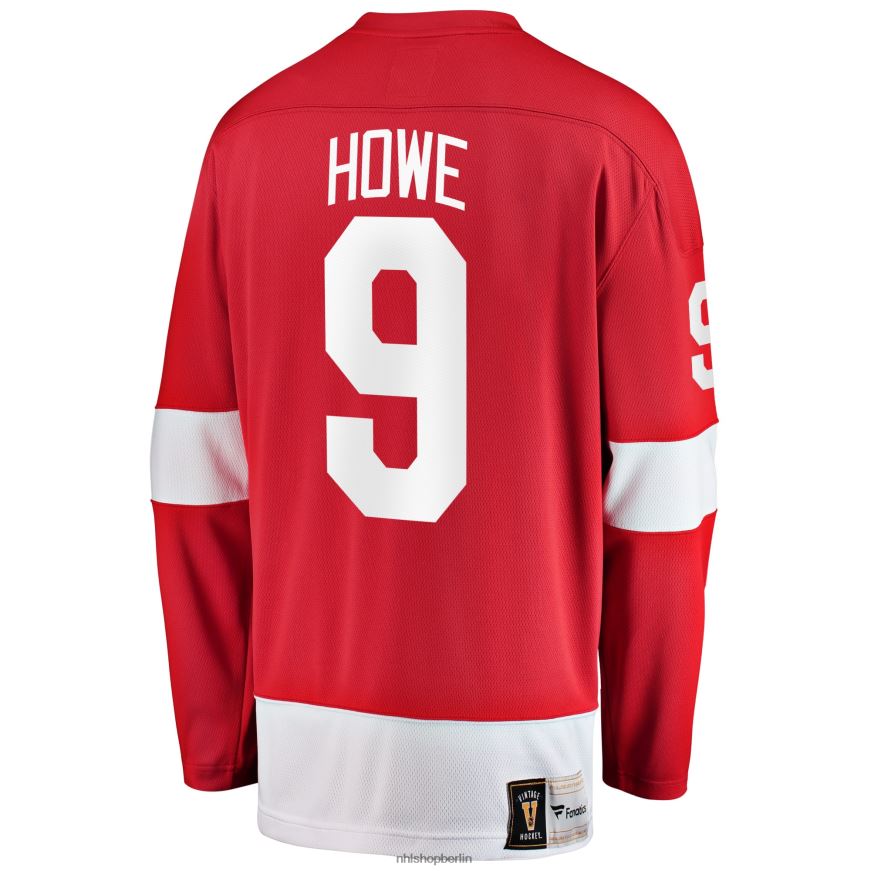 Männer NHL Detroit Red Wings Gordie Howe Fanatics gebrandetes rotes Premier Breakaway-Spielertrikot im Ruhestand Kleidung BF680T67