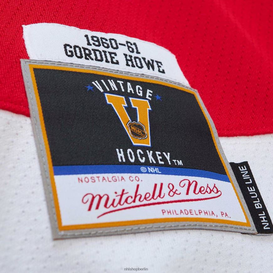 Männer NHL Detroit Red Wings Gordie Howe Mitchell  Ness Red 1960 Blue Line Spielertrikot Kleidung BF680T642