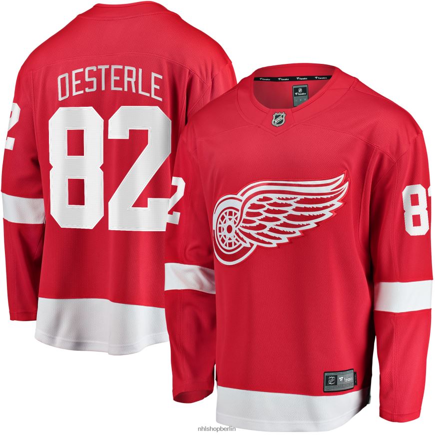 Männer NHL Detroit Red Wings Jordan Oesterle Fanatics gebrandetes rotes Home-Breakaway-Spielertrikot Kleidung BF680T2359