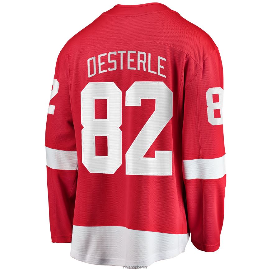 Männer NHL Detroit Red Wings Jordan Oesterle Fanatics gebrandetes rotes Home-Breakaway-Spielertrikot Kleidung BF680T2359