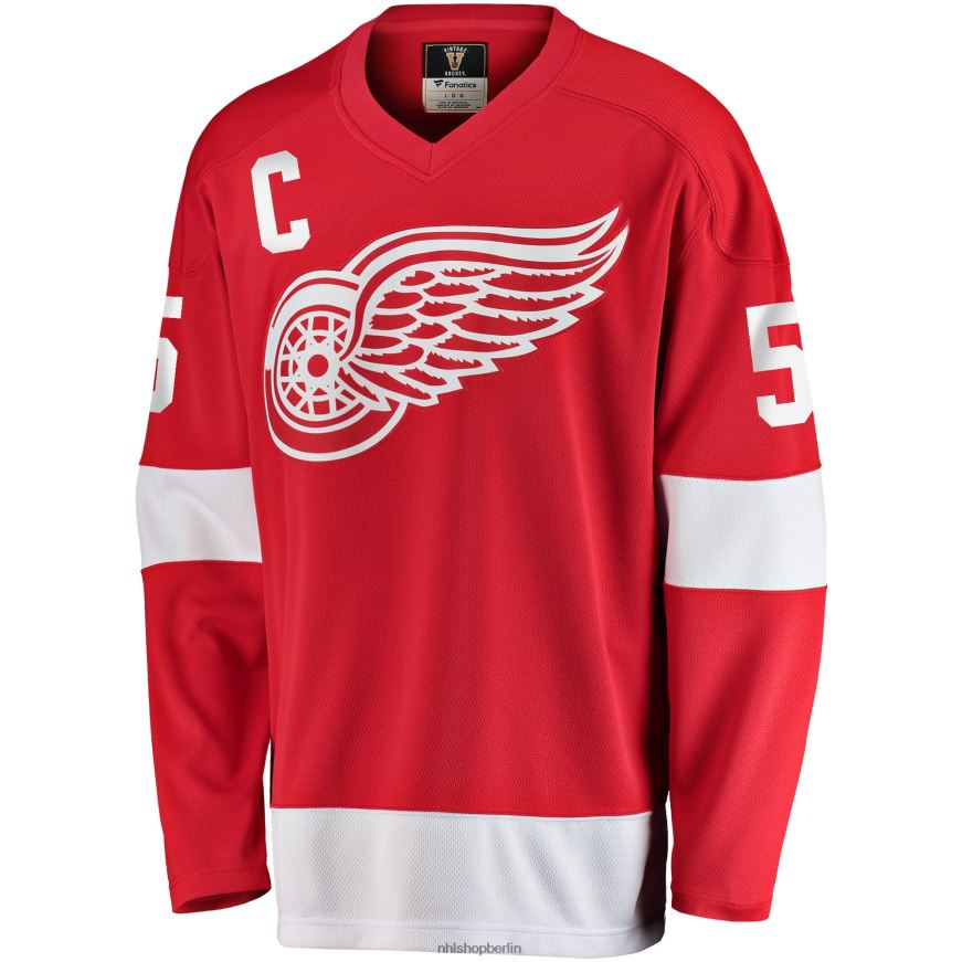 Männer NHL Detroit Red Wings Nicklas Lidstrom Fanatics gebrandetes rotes Premier Breakaway-Spielertrikot im Ruhestand Kleidung BF680T204