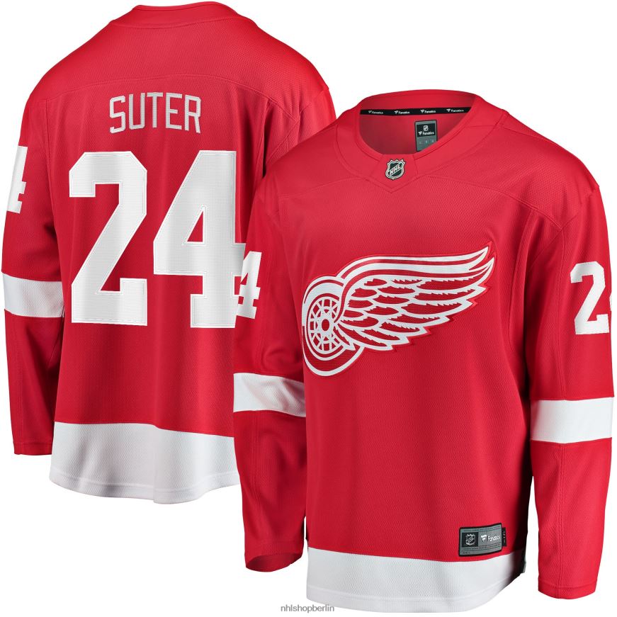 Männer NHL Detroit Red Wings Pius Suter Fanatics-gebrandetes rotes Home-Breakaway-Spielertrikot Kleidung BF680T1970