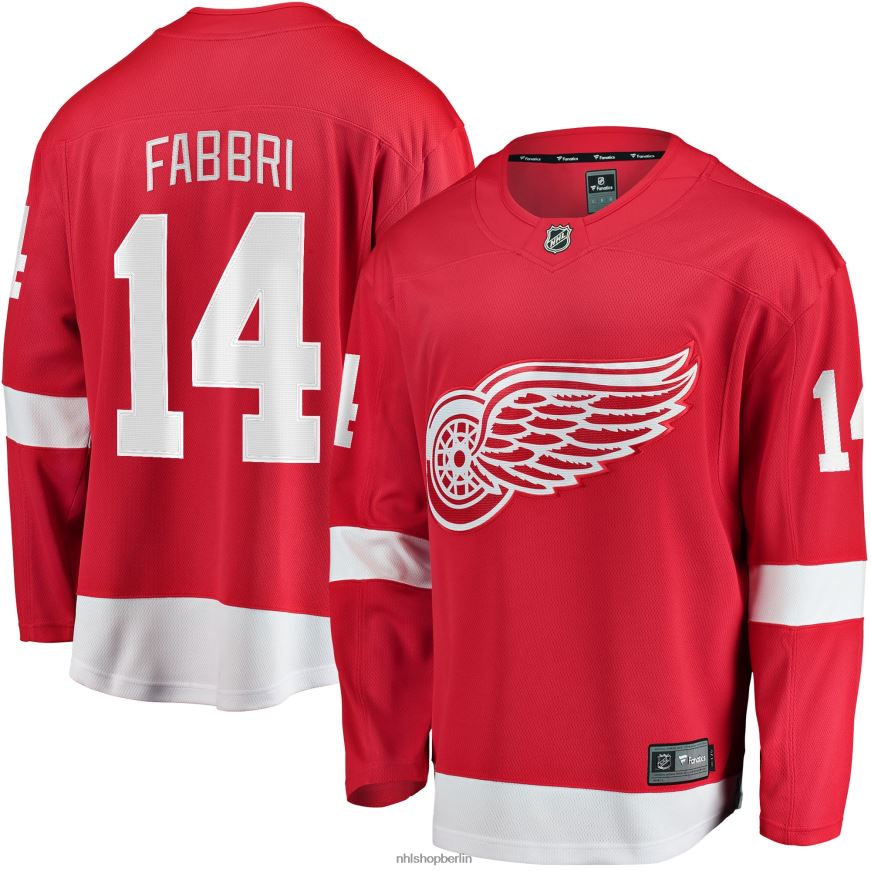 Männer NHL Detroit Red Wings Robby Fabbri Fanatics-gebrandetes rotes Home-Breakaway-Spielertrikot Kleidung BF680T1848