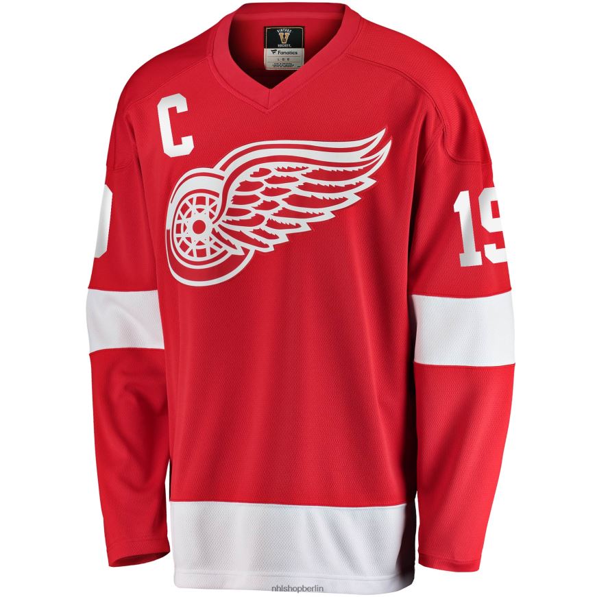 Männer NHL Detroit Red Wings Steve Yzerman Fanatics gebrandetes rotes Premier Breakaway-Spielertrikot im Ruhestand Kleidung BF680T89