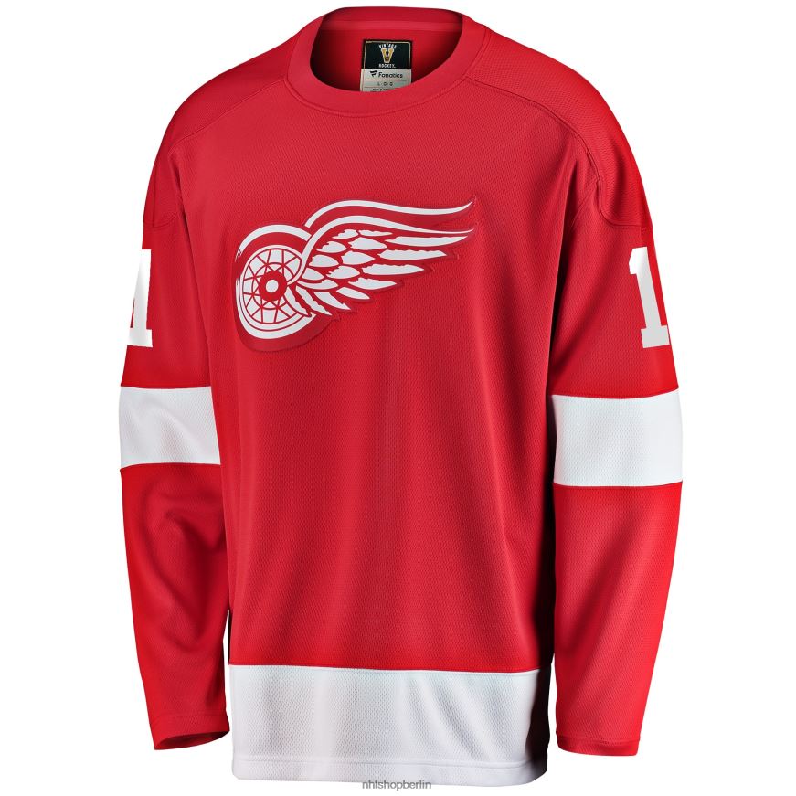 Männer NHL Detroit Red Wings Terry Sawchuk Fanatics gebrandetes rotes Premier Breakaway-Spielertrikot im Ruhestand Kleidung BF680T1290