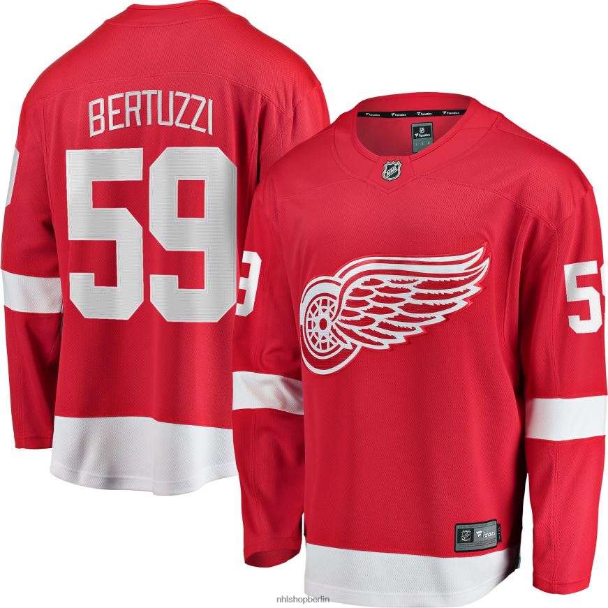 Männer NHL Detroit Red Wings Tyler Bertuzzi Fanatics gebrandetes rotes Breakaway-Spielertrikot Kleidung BF680T1210