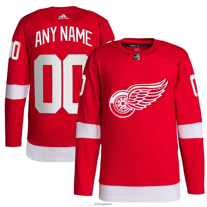 Männer NHL Detroit Red Wings adidas Red Home Primegreen Authentic Pro Custom Trikot Kleidung BF680T1985