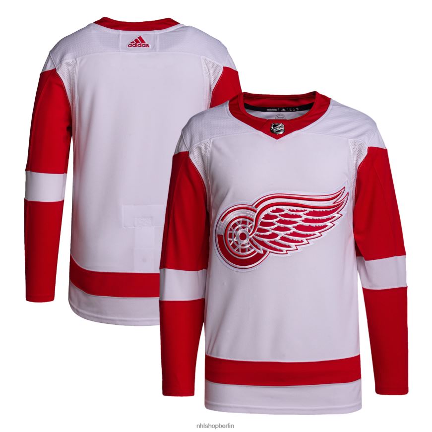 Männer NHL Detroit Red Wings adidas weißes Away Primegreen authentisches Pro-Trikot Kleidung BF680T2415