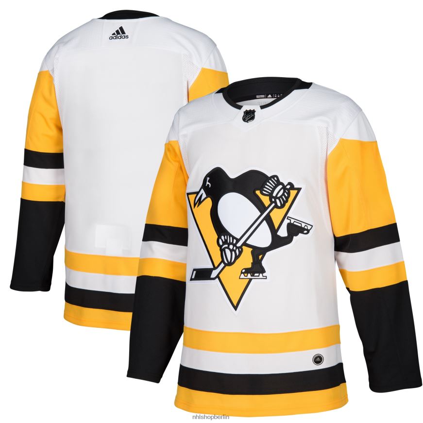 Männer NHL Die Pittsburgh Penguins haben ein weißes authentisches Blanko-Auswärtstrikot von adidas Kleidung BF680T597