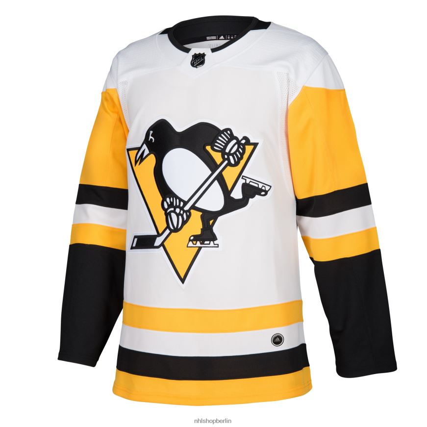 Männer NHL Die Pittsburgh Penguins haben ein weißes authentisches Blanko-Auswärtstrikot von adidas Kleidung BF680T597