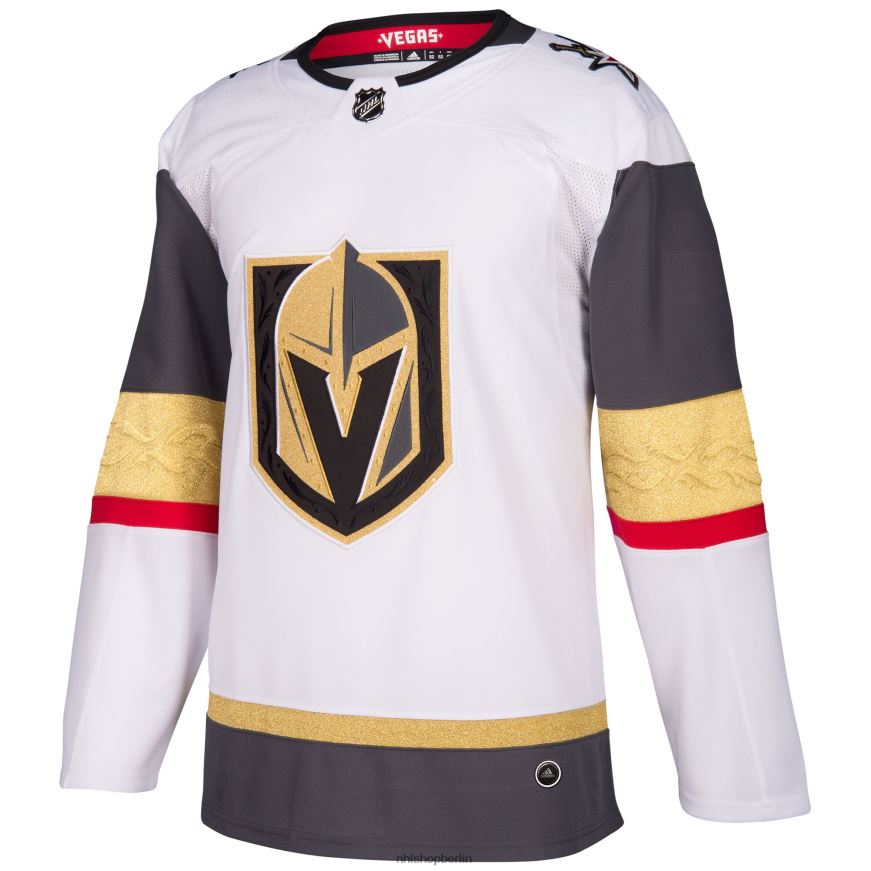 Männer NHL Die Vegas Golden Knights adidas haben ein weißes authentisches Blanko-Auswärtstrikot Kleidung BF680T1058