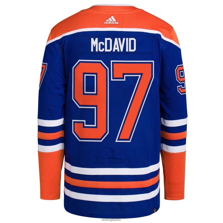 Männer NHL Edmonton Oilers Connor McDavid Adidas Royal Home Primegreen Authentisches Pro-Spieler-Trikot Kleidung BF680T30