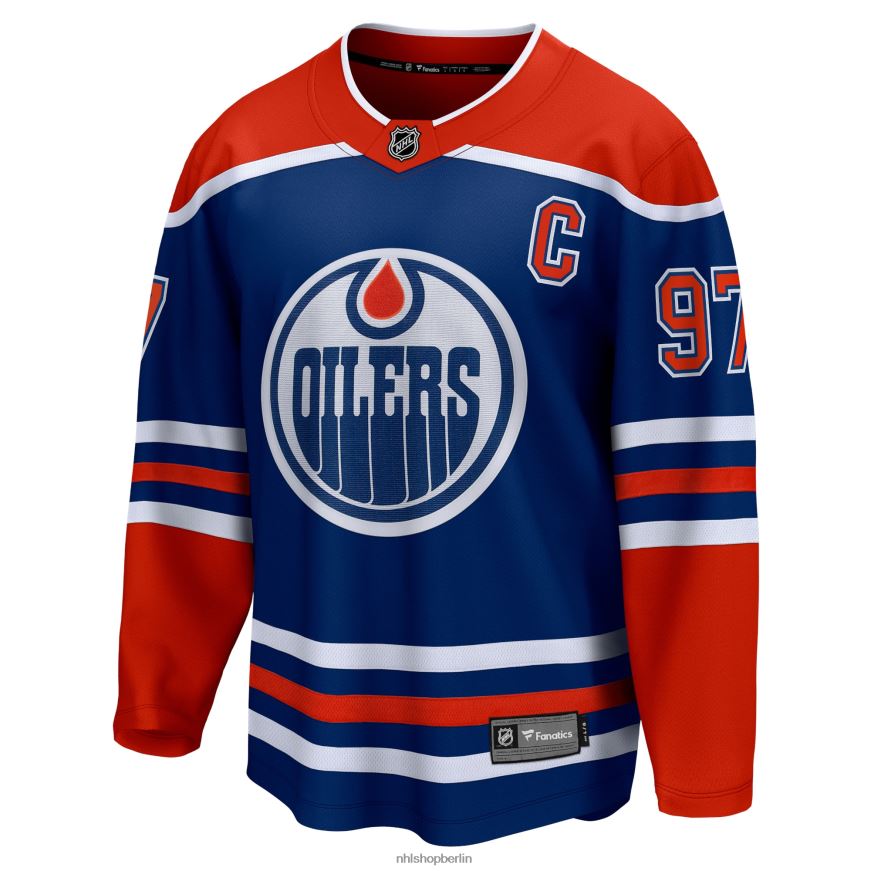 Männer NHL Edmonton Oilers Connor McDavid Fanatics-Trikot für Premier-Breakaway-Spieler mit königlichem Home-Logo Kleidung BF680T954