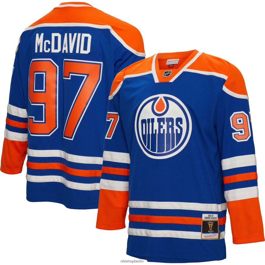 Männer NHL Edmonton Oilers Connor McDavid Mitchell  Ness Blue 2015 Blue Line Spielertrikot Kleidung BF680T99