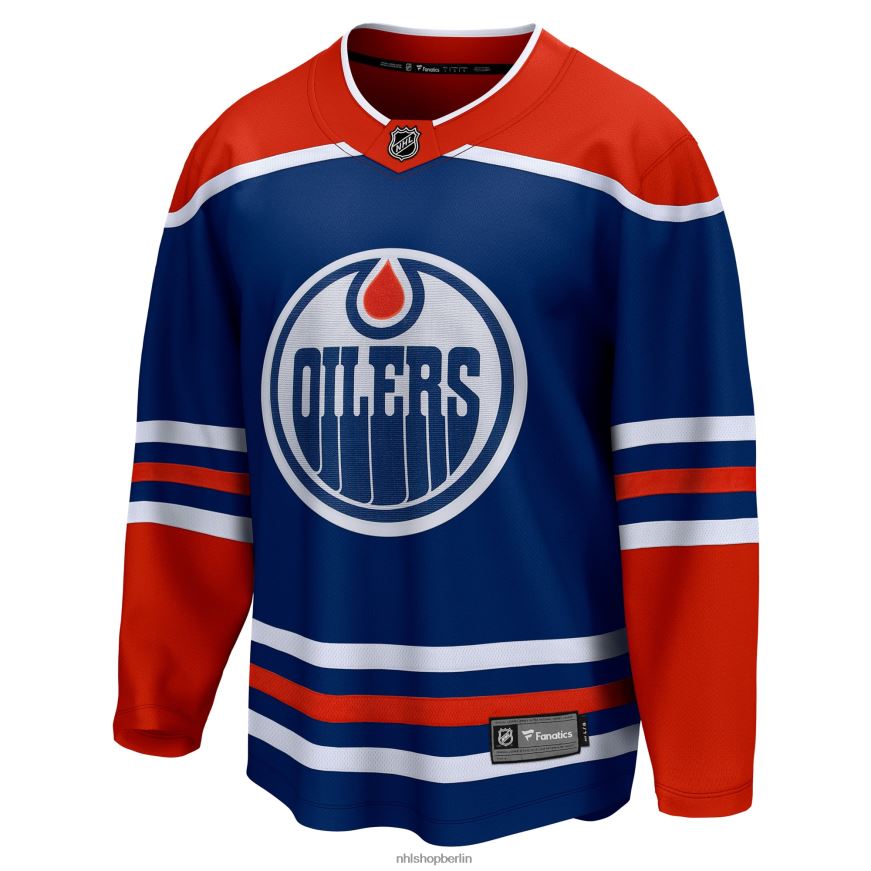 Männer NHL Edmonton Oilers Fanatics-gebrandetes Royal Home Breakaway Blanko-Trikot Kleidung BF680T421