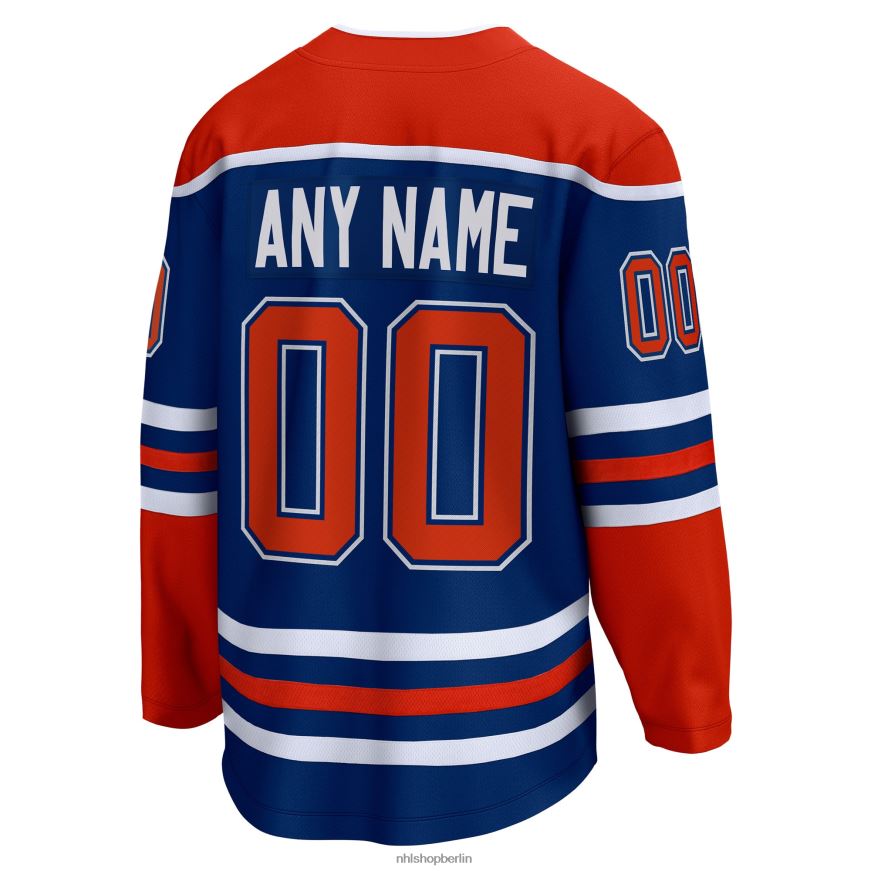 Männer NHL Edmonton Oilers Fanatics-gebrandetes Royal Home Breakaway-Trikot nach Maß Kleidung BF680T1225