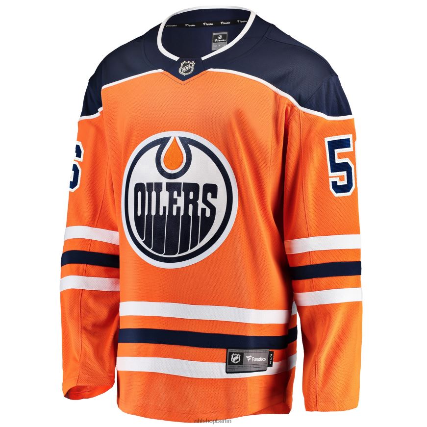 Männer NHL Edmonton Oilers Kailer Yamamoto Fanatics-gebrandetes orangefarbenes Home-Breakaway-Spielertrikot Kleidung BF680T1466