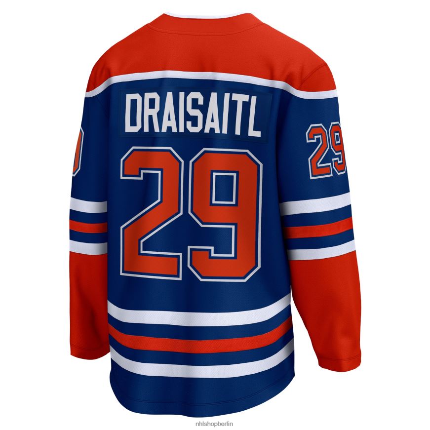 Männer NHL Edmonton Oilers Leon Draisaitl Fanatics-Trikot mit Royal-Heim-Premier-Breakaway-Spieler-Trikot Kleidung BF680T537